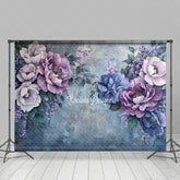 Aperturee - Aperturee Aesthetic Elegant Painting Purple Floral Backdrop